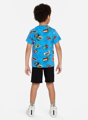 COMPLETINO T-SHIRT+ SHORTS BAMBINO, 023 BLKBLUE, small