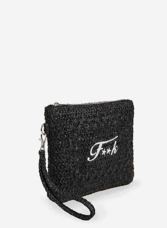 POCHETTE RAFIA, BK BLK, medium