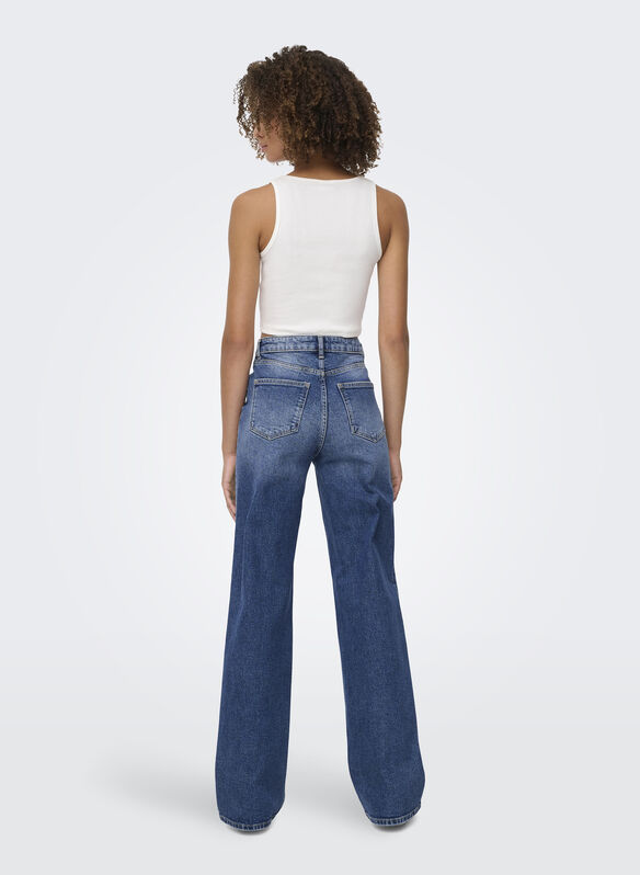 JEANS ONLJUICY VITA ALTA WIDE, DARK BLUE DENIM, medium