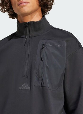 FELPA HALF-ZIP CITY ESCAPE FLEECE, BLK, small