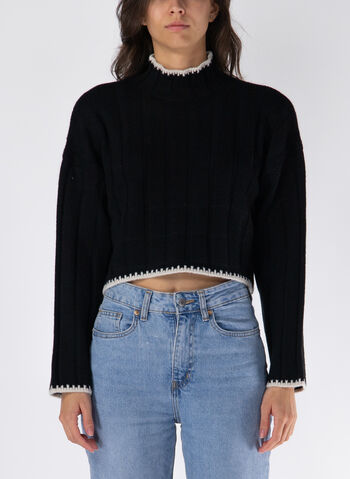 MAGLIONE CHICK  A COLLO ALTO, BLACK, small
