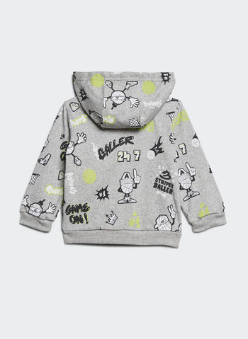 TUTA FELPATA CON CAPPUCCIO BIMBO, GREY, small