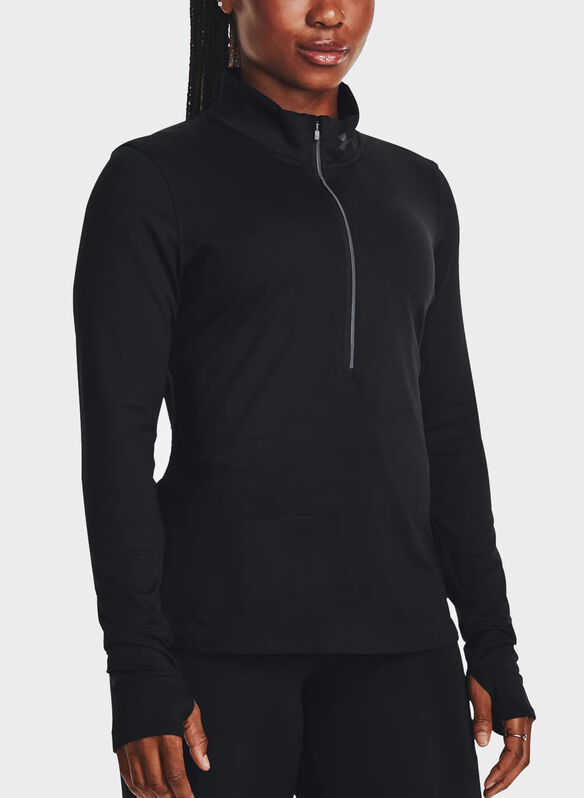 MAGLIA LONGSLEEVE QUALIFIER RUN HALF ZIP, 0001 BLK, medium