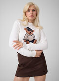 MAGLIONE ALICIA STAMPA ORSETTO, G012 CREMA, thumb