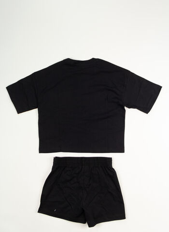 COMPLETO T-SHIRT + SHORT SUMMER GRAFFITI RAGAZZA, KK001 BLK, small