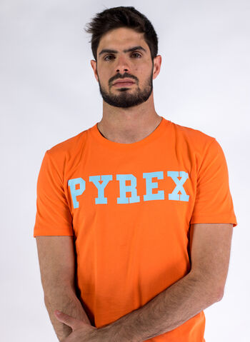 T-SHIRT CON LOGO, ORANGE, small