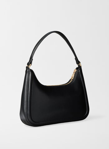 BORSA DA SPALLA CON LOGO MONOGRAMMA STAMPATO, UB1 BLK, small