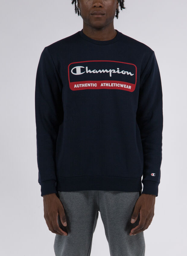 FELPA GIROCOLLO CON LOGO, BS501 NVY, large