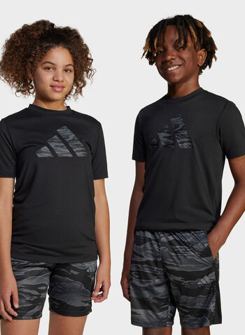 MAGLIA ESSENTIAL CAMO LOGO RAGAZZO, BLK, small