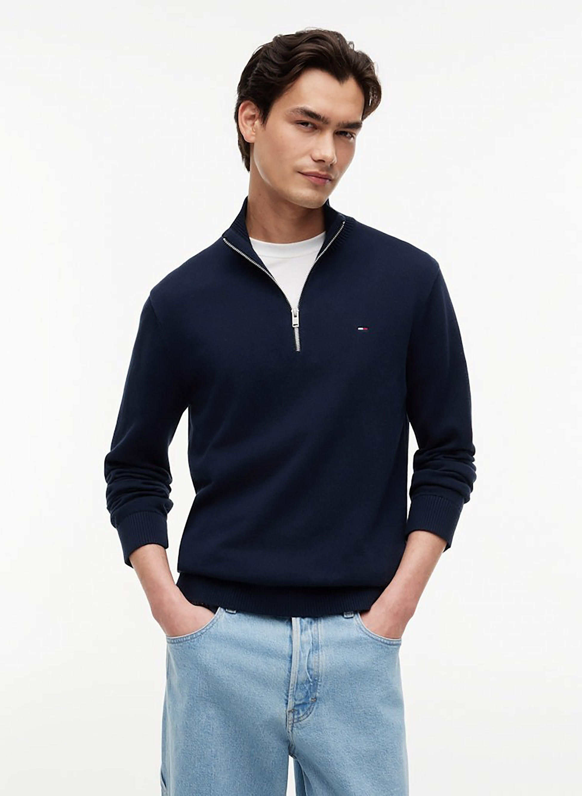Maglione Cotone 1/2 Zip Ess