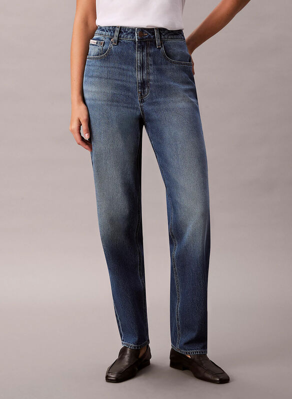 JEANS HIGH RISE TAPERED, MZK STONE, medium