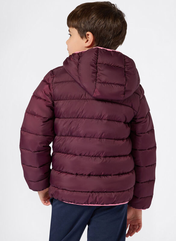 GIUBBOTTO IMBOTTITO CON CAPPUCCIO JUNIOR, RS522 BORDO, medium