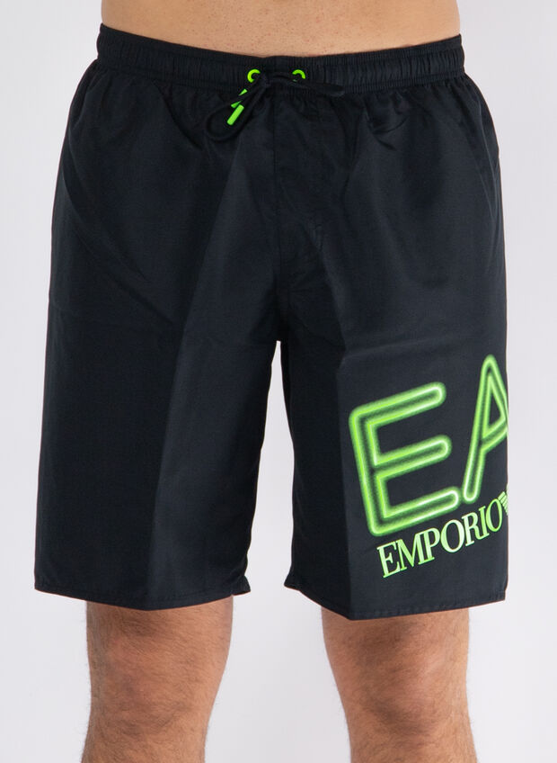 COSTUME BOXER BEACH CON LOGO, 00120 BLKLIME, large