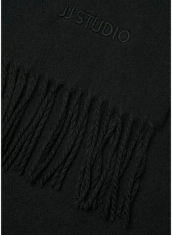 SCIARPA IN MAGLIA CON FRANGE, BLACK BEAUTY, small