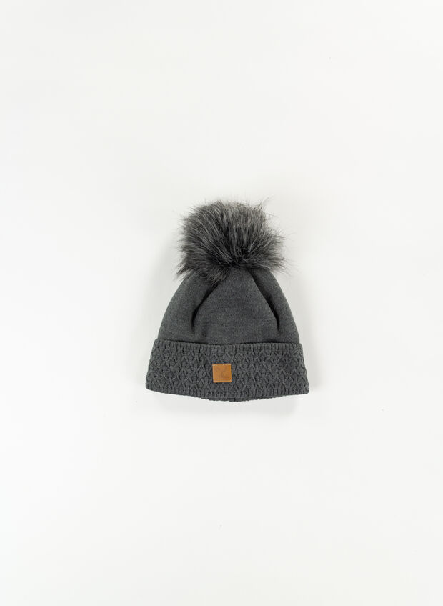 CAPPELLO CON PON PON, DARK GREY, large