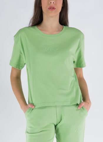 T-SHIRT CROP MICRO LOGO RICAMO, , small