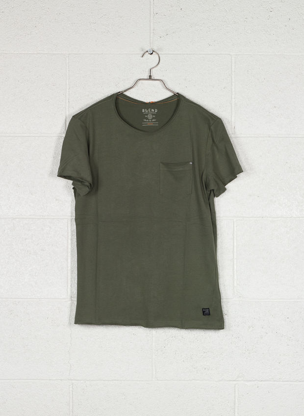 T-SHIRT CON TASCHINO, 77203OLIVE, large