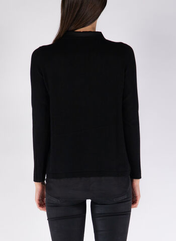 MAGLIONE INSERTO CAMICIA, 99 BLK, small