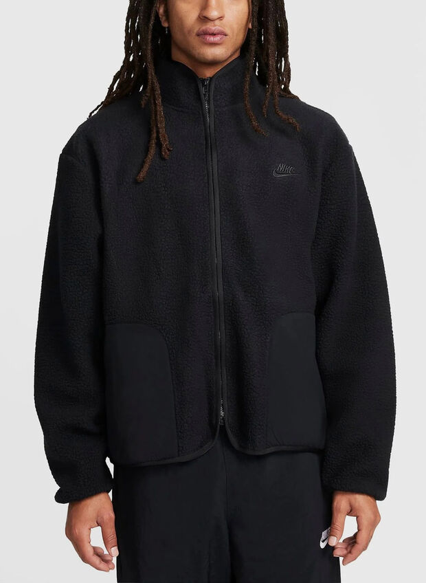 FELPA SHERPA CLUB CON CAPPUCCIO, 010 BLK, large