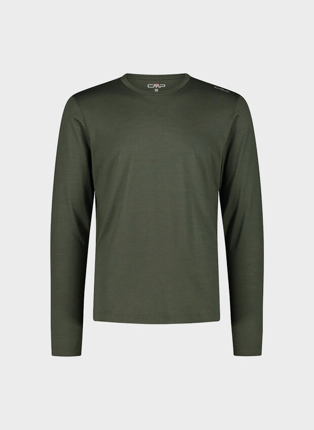 T-SHIRT UNLIMITECH CON PERFORMANCE MERINO, E943 OLIVE, large