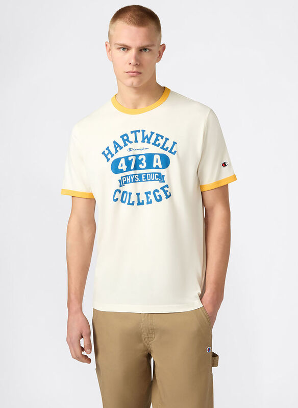 T-SHIRT RINGER CON GRAFICA, YS171 PANNAYELLOW, medium