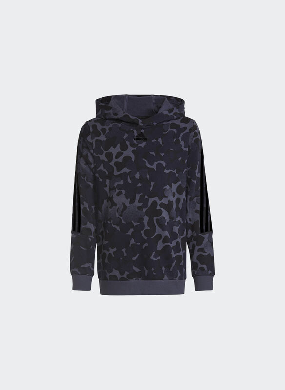 FELPA CON CAPPUCCIO FUTURE ICONS 3-STRIPES GRAPHIC, NVYBLK, medium