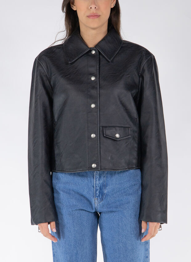 GIACCA IN PELLE SINTETICA, BEH BLK, large