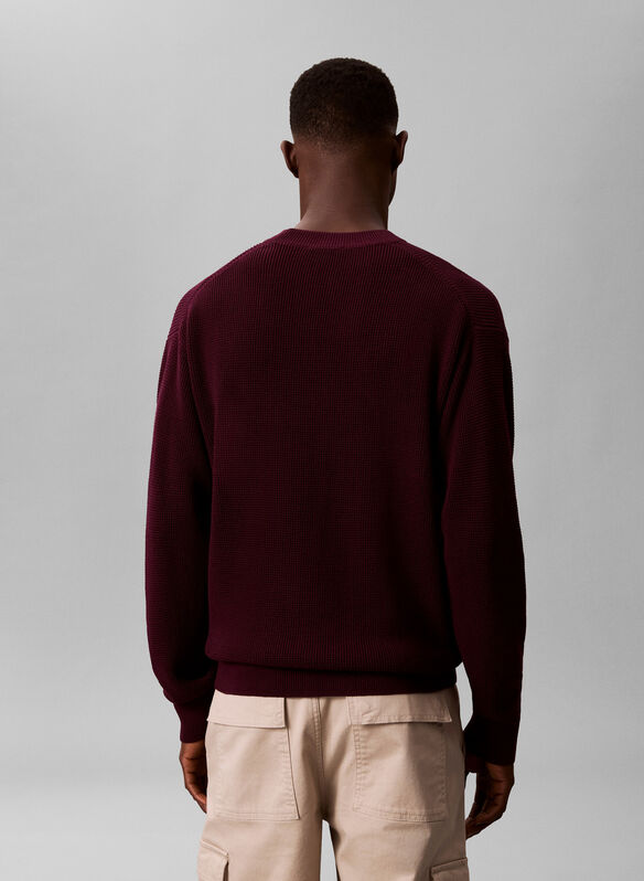 MAGLIONE TRAMA NIDO D'APE, 5FL BURGUNDY, medium