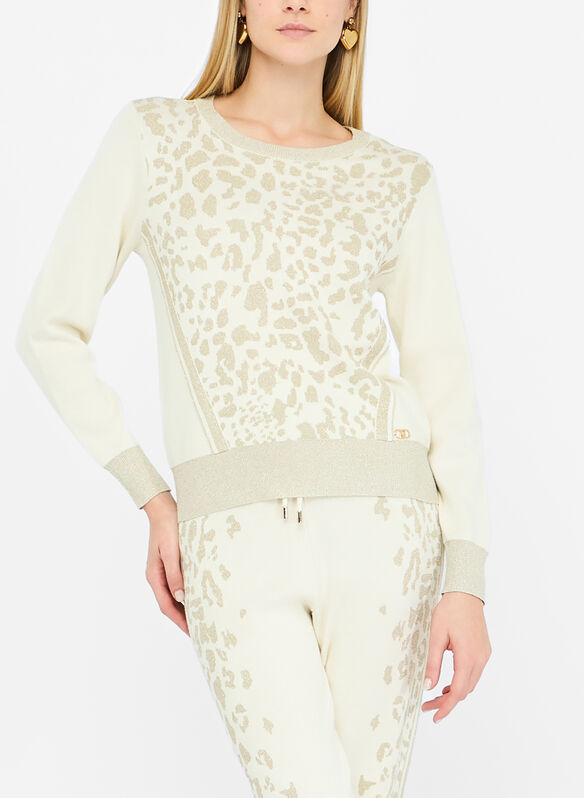 MAGLIONE ANIMALIER, A4351 OFFWHTGOLD, medium