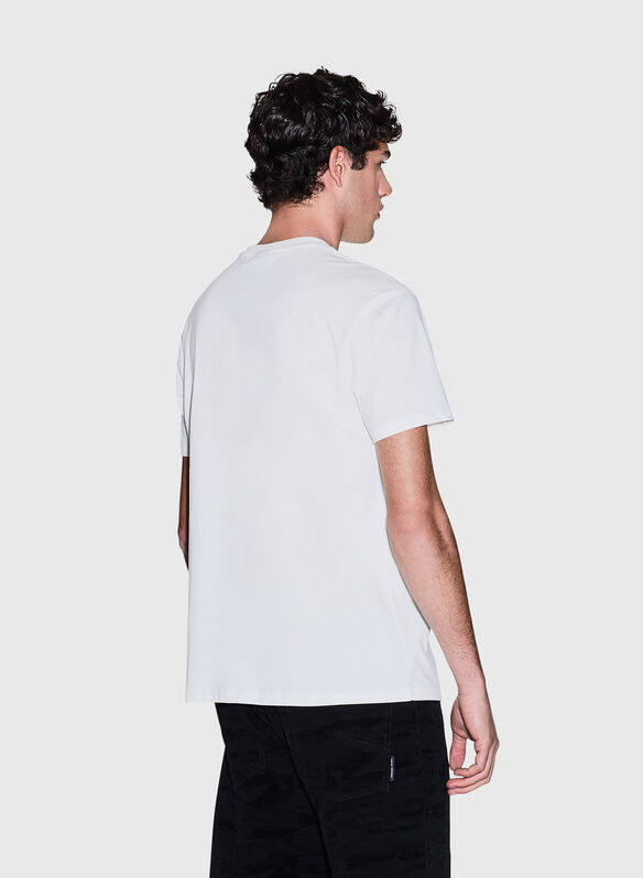 T-SHIRT IN COTONE MANICA CORTA, U0009 OFF WHT, medium