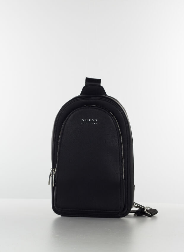 MARSUPIO MONOSPALLA CON LOGO, BLA BLK, large