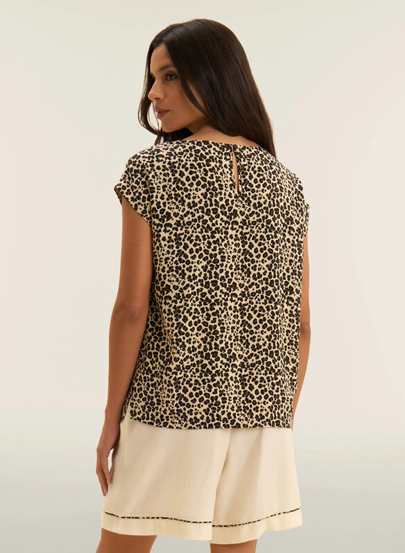 T-SHIRT IN VISCOSA FANTASIA ANIMALIER, ANI138 ANIMAL, medium