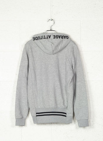 FELPA CON CAPPUCCIO ATTITUDE, GRIGIO, small