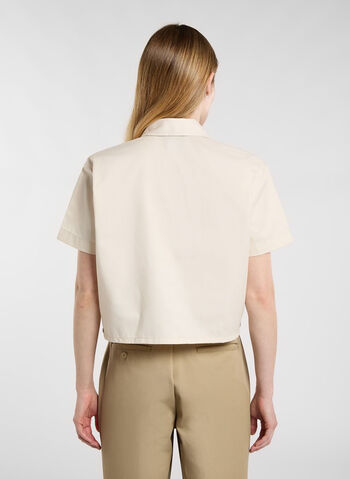 CAMICIA DA LAVORO CROP, - ECRU, small