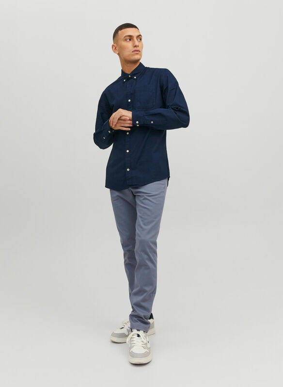 CAMICIA OXFORD, NAVY BLAZER SLIM FIT, medium