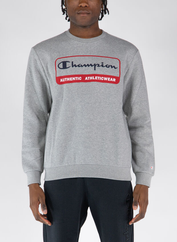 FELPA GIROCOLLO CON LOGO, EM006 GREY, large