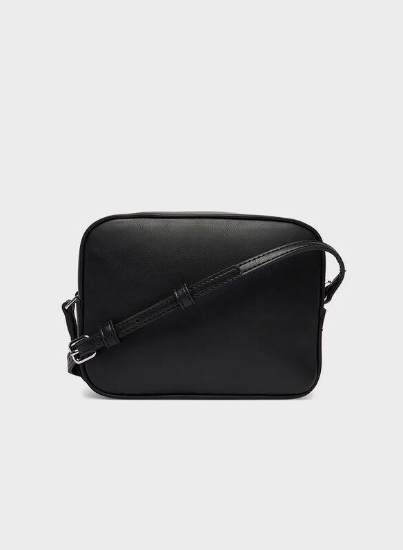 BORSA ESSENTIAL A TRACOLLA CON LOGO, BDS BLK, medium