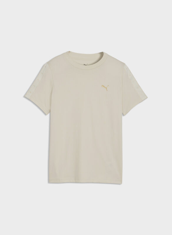 T-SHIRT ESSENTIAL TAPE GLITTER RAGAZZA, 87 ALPINE SNOW, medium