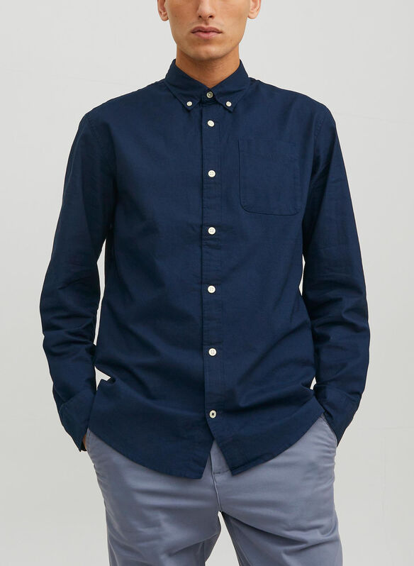 CAMICIA OXFORD, NAVY BLAZER SLIM FIT, medium