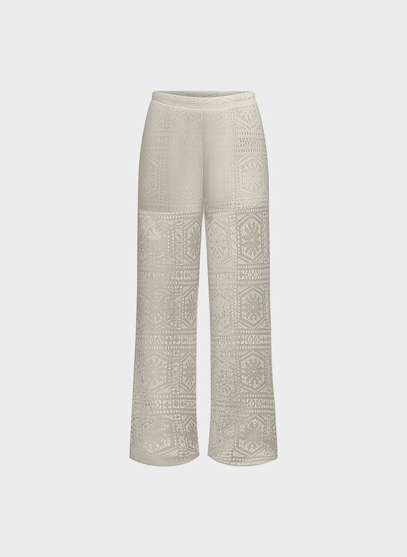 PANTAPALAZZO LIAN MACRAME, BIRCH PANNA, medium