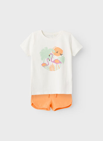COMPLETO T-SHIRT + SHORT BAMBINA, JET STREAM, small