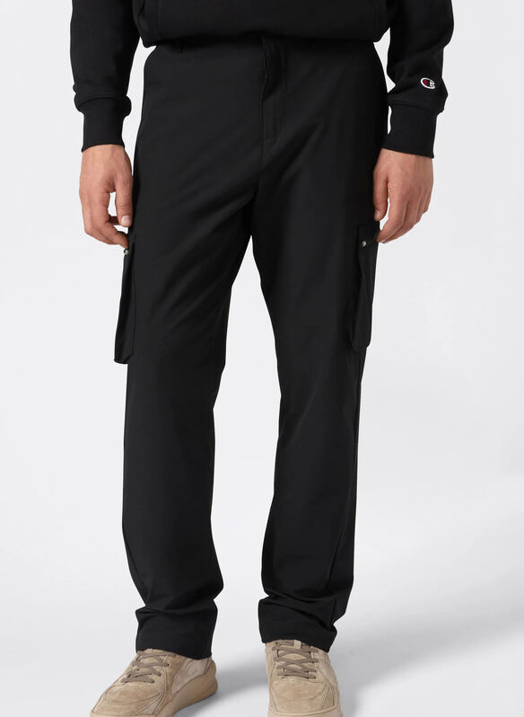 PANTALONE CARGO IN NYLON STRETCH C-TECH, KK001 BLK, medium
