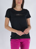 T-SHIRT STAMPA CON TEXTURE FOLIAGE, N- BLK, thumb