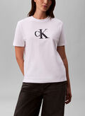 T-SHIRT CLASSICA CON MONOGRAMMA E PAILLETTES, YAA WHT, thumb