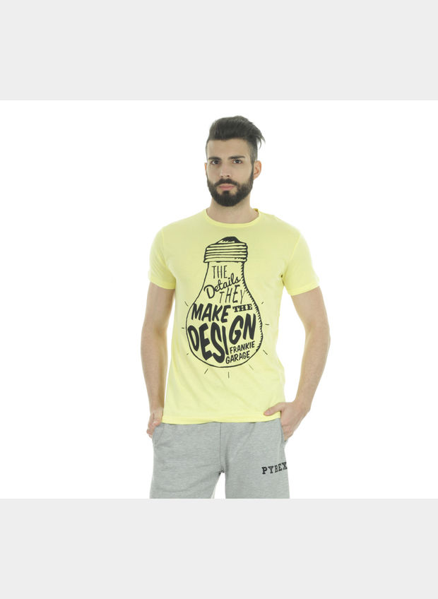 T-SHIRT GRAPHIC MAKE DESIGN , LIME, large