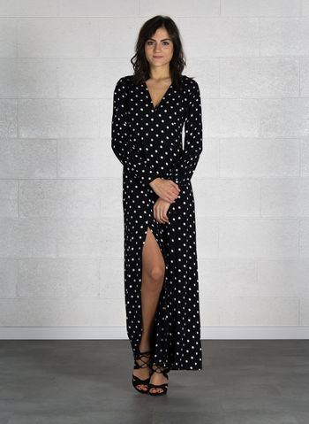 ABITO LUNGO SPACCHI FRONTALI, P90N BLKWHT, small