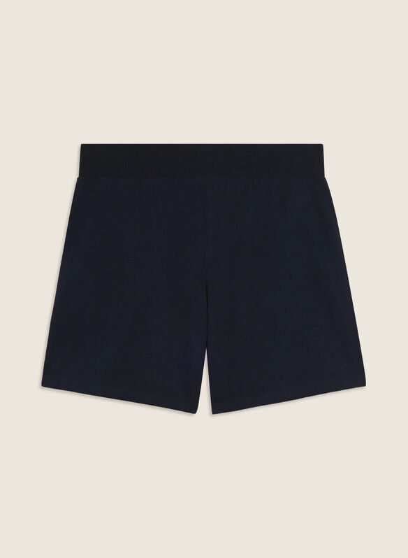 SHORT IN JERSEY CON COULISSE E LOGO, B109 NVY, medium
