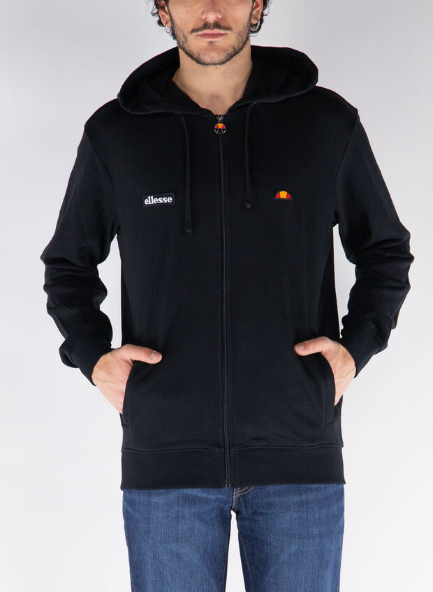 FELPA FULL ZIP CON LOGO, 050 BLK, large