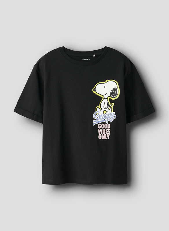 T-SHIRT SNOOPY RAGAZZA, BLACK, medium