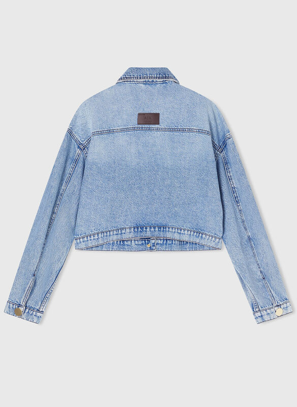 GIUBBOTTO DENIM IN COTONE, MB001 LIGHT BLUE, medium